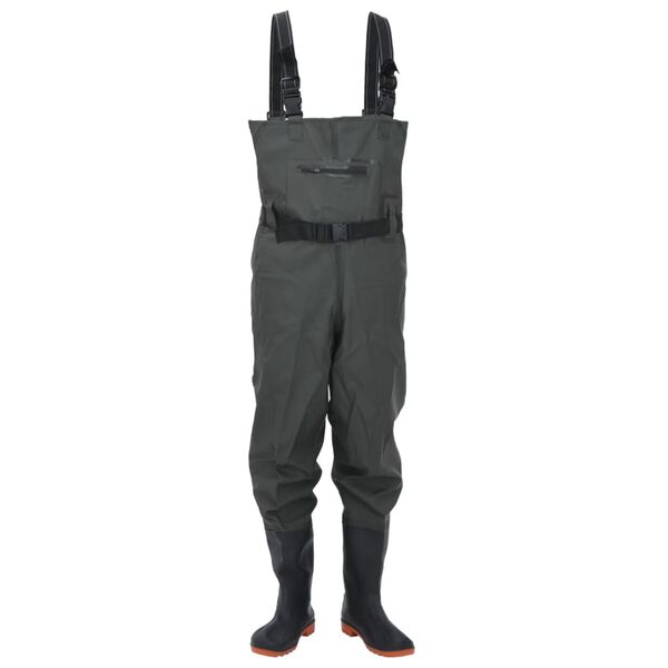 vidaXL Cuissardes avec bottes et ceinture vert foncé taille 42
