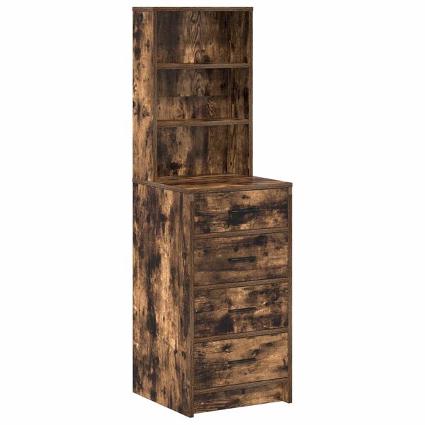 vidaXL Haut Armoire Ch&ecirc;ne fum&eacute; 40 x 41 x 135 cm Bois d'ing&eacute;nierie