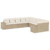 vidaXL Salon de jardin avec coussins 10 pcs beige r&eacute;sine tress&eacute;e