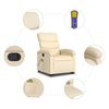 vidaXL Fauteuil inclinable de massage Crème Tissu