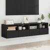 vidaXL Meubles TV muraux 2 pcs noir 60x30x30 cm bois d'ing&eacute;nierie