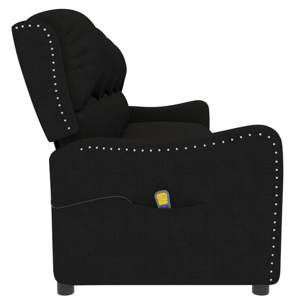 vidaXL Fauteuil de massage inclinable &agrave; 4 places noir tissu