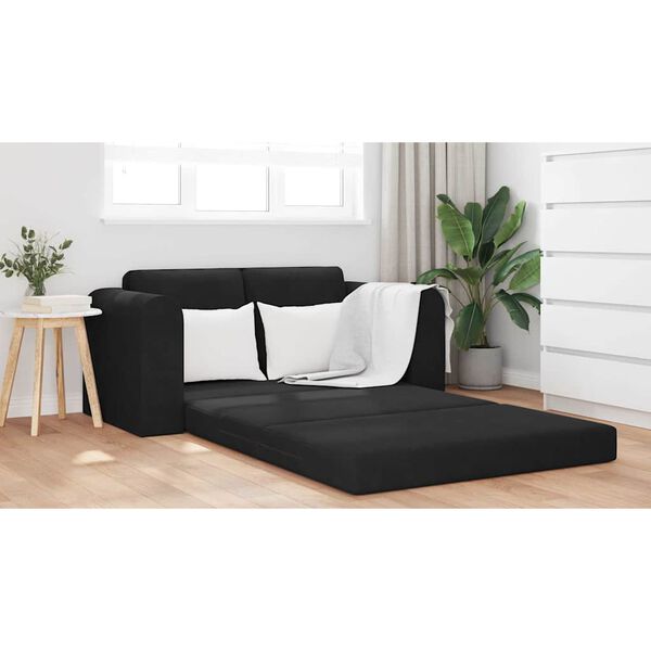 vidaXL Canap&eacute;-Lit 60cm Noir Velours
