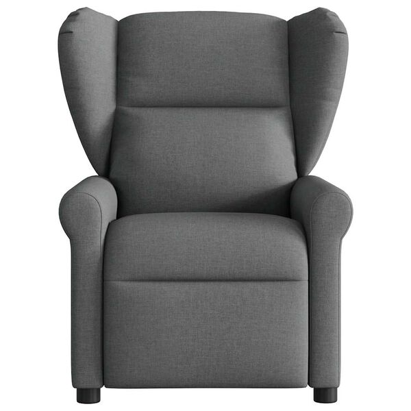 vidaXL Fauteuil inclinable de massage en tissu gris fonc&eacute;