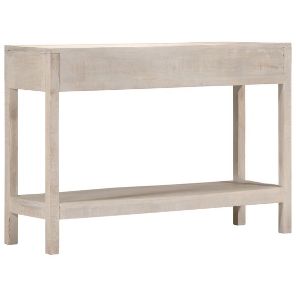 vidaXL Table console blanc 110x35x75 cm bois de manguier solide