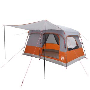 vidaXL Tente familiale 5 personne Gris et orange Polyester