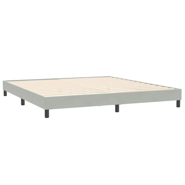 vidaXL Sommier &agrave; lattes de lit et matelas gris clair 180x220cm velours