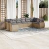 vidaXL Salon de jardin avec coussins 10 pcs beige r&eacute;sine tress&eacute;e