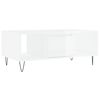vidaXL Table basse Blanc brillant 90x50x36,5 cm Bois d'ing&eacute;nierie