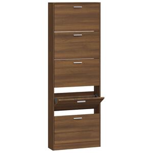 vidaXL Armoire &agrave; chaussures Ch&ecirc;ne marron 59x17x169cm Bois d'ing&eacute;nierie