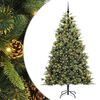 vidaXL Sapin de No&euml;l artificiel avec branches pliables et c&ocirc;nes 210 cm