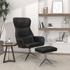vidaXL Chaise de relaxation avec tabouret Noir brillant Similicuir