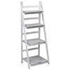 vidaXL Support &agrave; 4 niveaux pour plantes Gris 43 x 33 x 113 cm Bois