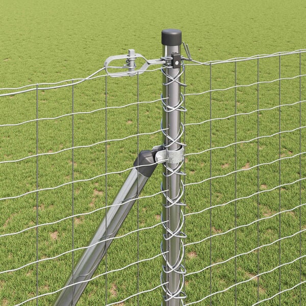 vidaXL Poteau de cl&ocirc;ture. 26 pcs Gris 3,2 x 3,2 x 180 cm