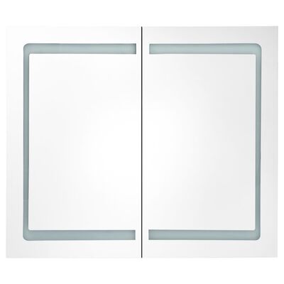 vidaXL Armoire de salle de bain à miroir LED Gris 80x12x68 cm