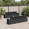 vidaXL Salon de jardin 9 pcs avec coussins noir r&eacute;sine tress&eacute;e