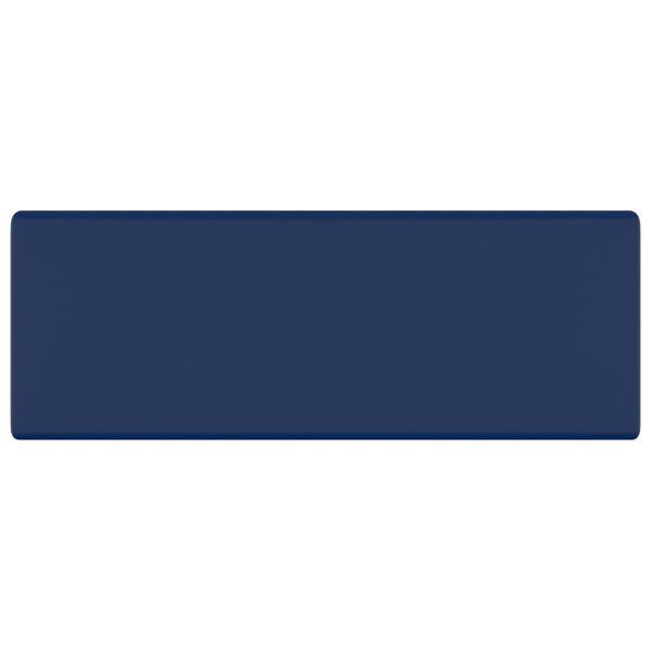 vidaXL Lavabo carr&eacute; &agrave; trop-plein Bleu fonc&eacute; mat 41x41 cm C&eacute;ramique