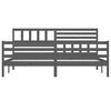 vidaXL Cadre de lit sans matelas bois massif gris 200x200 cm