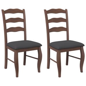 vidaXL Chaises de salle &agrave; manger avec coussins 2 pcs marron