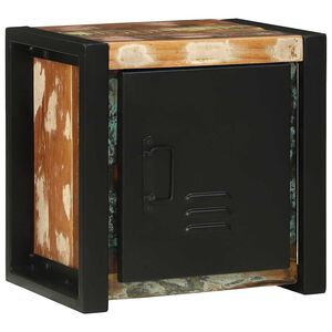 vidaXL Armoire de salle de bain avec porte Marron Bois Recycl&eacute; Solide