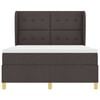vidaXL Lit &agrave; ressorts avec matelas Marron fonc&eacute; 190 x 140 cm tissu