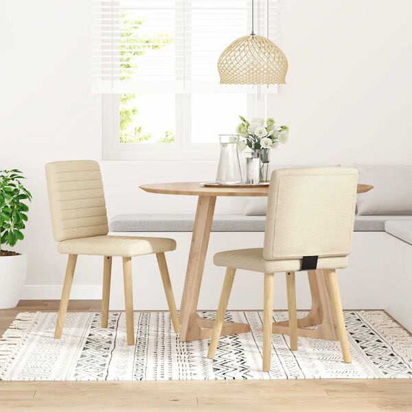 vidaXL Chaises à manger lot de 2 crème tissu