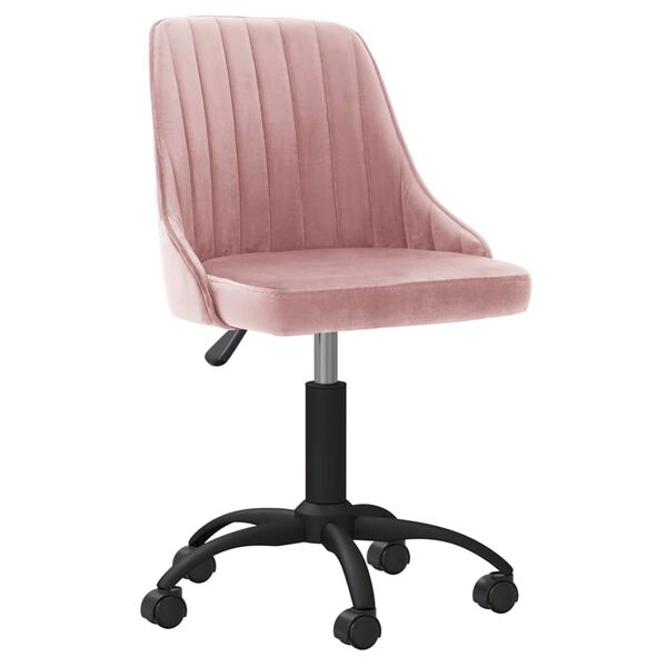 vidaXL Chaises pivotantes &agrave; manger lot de 2 rose velours