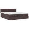 VidaXL Cadre de lit ottoman avec matelas marron foncé 160x200 cm tissu