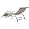 vidaXL Chaise longue textil&egrave;ne et aluminium cr&egrave;me