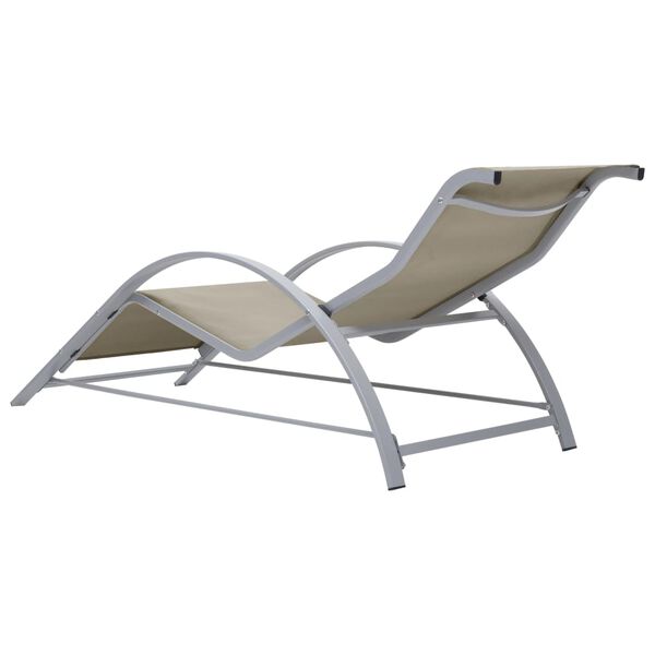 vidaXL Chaise longue textil&egrave;ne et aluminium cr&egrave;me