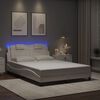 vidaXL Cadre de lit Viana avec LED sans matelas blanc 140x190 cm