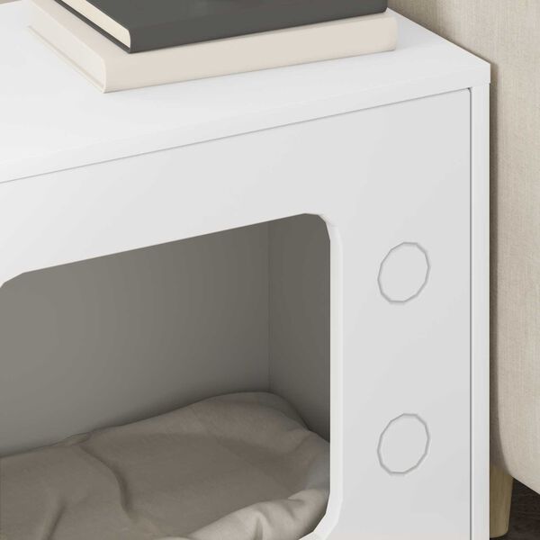 vidaXL Maison pour chat Blanc 51 x 30 x 52 cm Bois d'ing&eacute;nierie