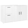 vidaXL Buffet Blanc brillant 100x33x59,5 cm Bois d'ing&eacute;nierie