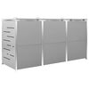 vidaXL Abri pour trois poubelles 207x77,5x112,5 cm Inox