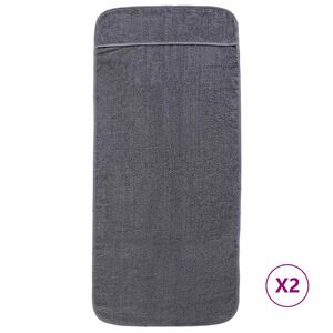 vidaXL Serviettes de plage 2 pcs anthracite 60x135 cm tissu 400 GSM