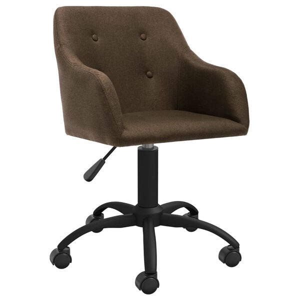 vidaXL Chaise pivotante de salle à manger Marron foncé Tissu