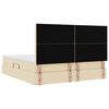 vidaXL Lit avec rangement et matelas Cr&egrave;me 160 x 200 cm Polyester