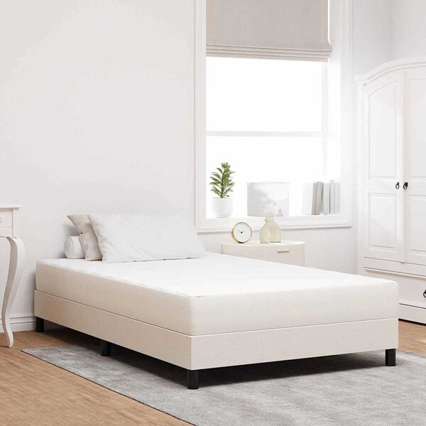 vidaXL Matelas de Lit avec matelas Crème 120 x 200 cm tissu