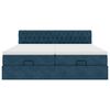 VidaXL Cadre de lit ottoman avec matelas bleu fonc&eacute; 180x200 cm velours