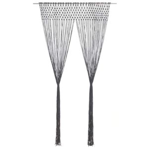 vidaXL Rideau en macram&eacute; Anthracite 140x240 cm Coton