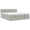 VidaXL Cadre de lit ottoman et matelas gris clair 180x200cm velours