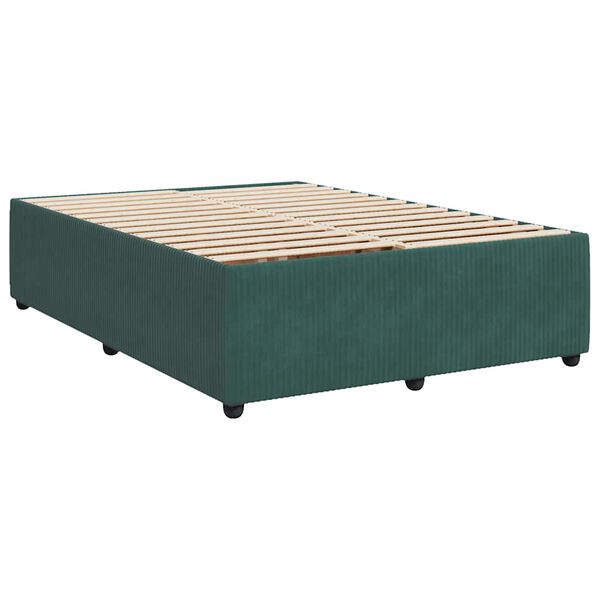 vidaXL Cadre de lit sans matelas vert foncé 140x200 cm velours