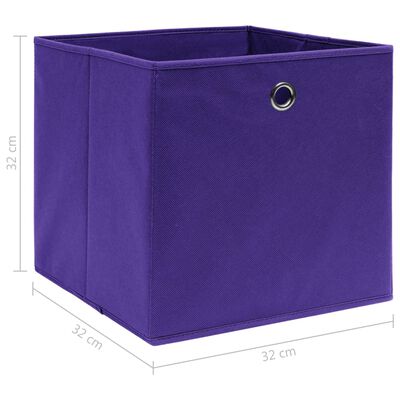 vidaXL Boîtes de rangement 10 pcs Violet 32x32x32 cm Tissu
