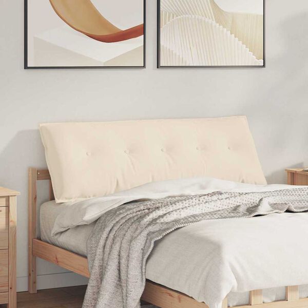 vidaXL Coussin de Dos Beige 140 x 50 cm Tissu en microfibre