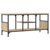 vidaXL Meuble TV chêne sonoma 100x35x45 cm bois d'ingénierie et fer