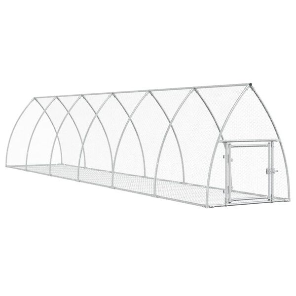 vidaXL Clapier argent&eacute; 105x600x120 cm acier galvanis&eacute;