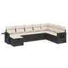 vidaXL Salon de jardin 8 pcs avec coussins noir r&eacute;sine tress&eacute;e