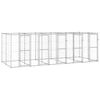 vidaXL Chenil ext&eacute;rieur Acier galvanis&eacute; 12,1 m&sup2;