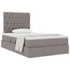 vidaXL Lit avec rangement et matelas Taupe 120 x 190 cm tissu