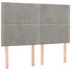 vidaXL Sommier &agrave; lattes de lit et matelas Gris clair 140x190cm Velours